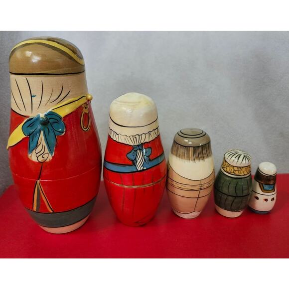 Lot 5 Vintage Authentic Models Civil War Russian Nesting Dolls Painted Soldier - Picture 2 of 8